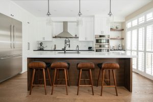 Viking built-in refrigerator installed in a Bel Air estate kitchen