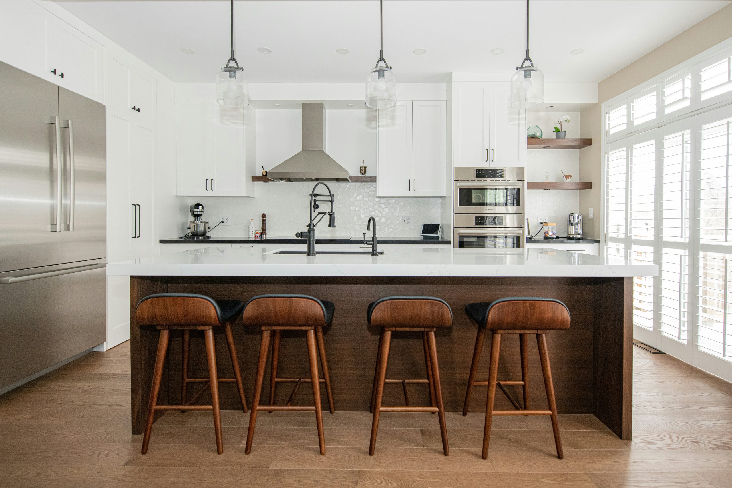 Viking built-in refrigerator installed in a Bel Air estate kitchen